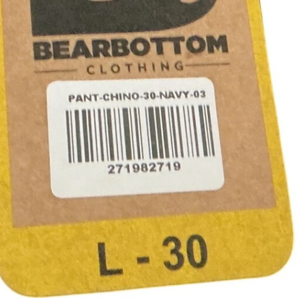 Bearbottom Clothing Mens Stretch Chino‎ Pants Large 30 Navy Casual New With Tags